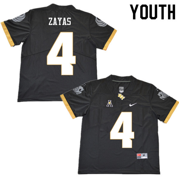 Youth #4 Stephon Zayas UCF Knights College Football Jerseys Sale-Black